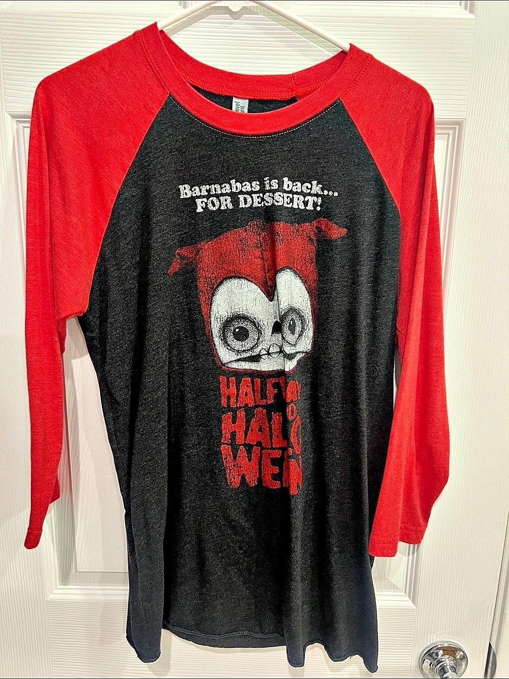 Gideon's Bakehouse Halfway to Halloween Raglan Tee Raglan Long Sleeve Tee Red